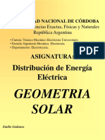 Distribución de Energía Eléctrica: Geometria Solar