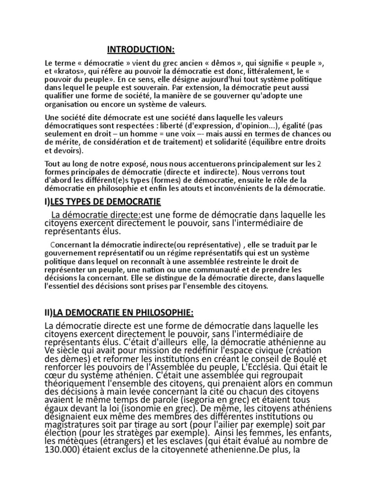 Les Deux Formes de Démocratie | PDF | Démocratie | Idéologies politiques
