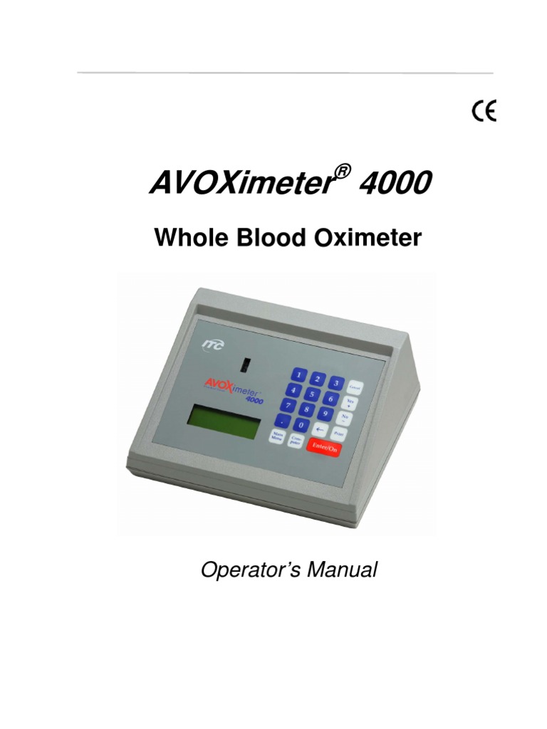 ITC AVOXimeter 4000 Operation Manual en | PDF | Menu (Computing ...