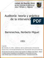 Auditoría: Teoría Práctica de La Intervención: Barrenechea, Norberto Miguel