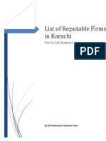 List of Reputable Firms in Karachi by CA Professionals Induction Team 1.2
