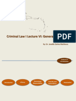 CAVE HILL Criminal Law I Lecture VI For Class