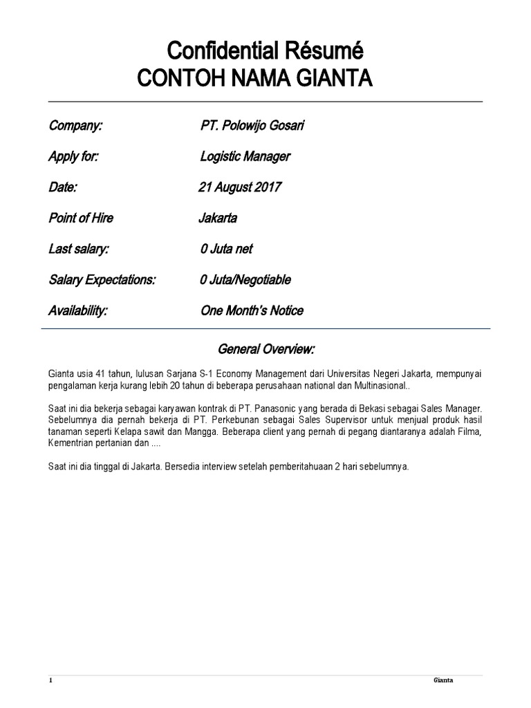 Contoh Format Coversheet Overview PDF