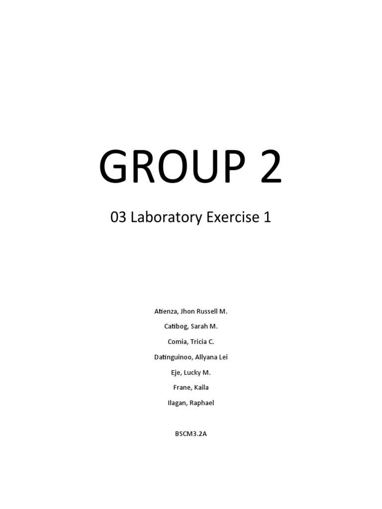 Group 2: 03 Laboratory Exercise 1 | PDF | Wellness