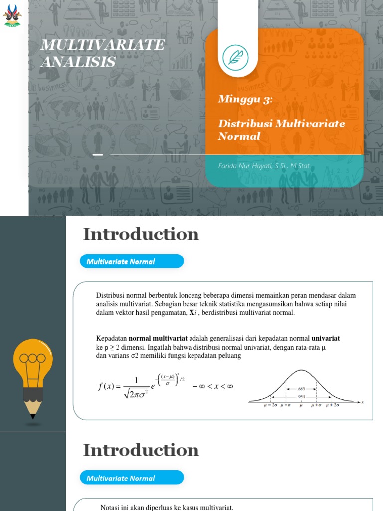 Multivariate analisis minggu 3 distribusi multivariate normal pdf