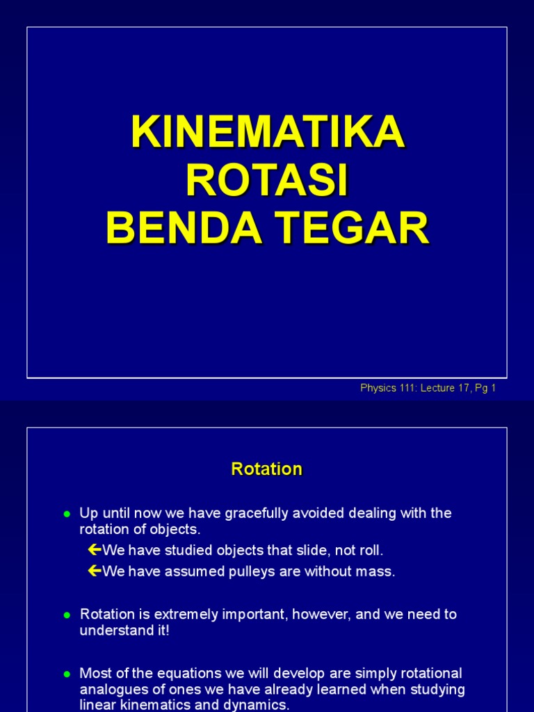Kinematika Rotasi-1 | PDF | Rotation Around A Fixed Axis | Physical ...