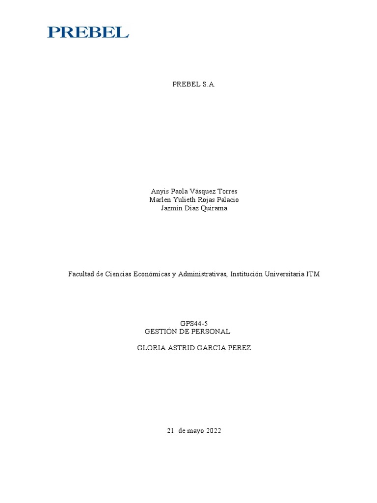Prebel S.A.: Empresa de Cosméticos en Colombia | PDF | Calidad ...