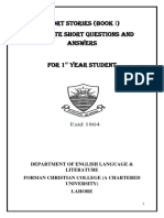 Short Stories (Book I) Complete Short Questions and Answers