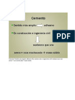 Cemento Sentido Más Amplio Adhesivo en Construcción e Ingeniería Civil Sustancia Que Une Arena + Roca Machacada ? Masa Sólida