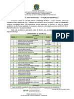 Convocação para Matrículas - Reopção Vestibular 2023.1: 23/03/2023 Ordem Candidatos Curso SC 08:00