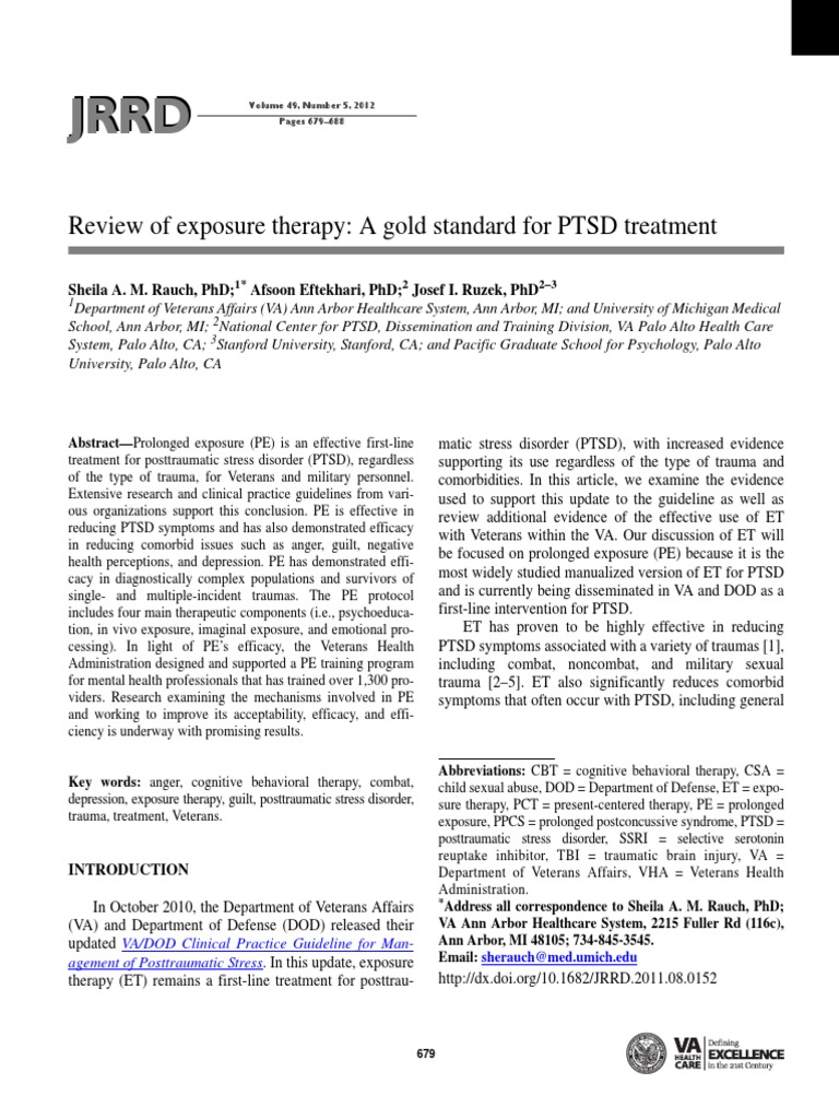 PTSD Exposure Therapy 2012 | PDF | Cognitive Behavioral Therapy ...