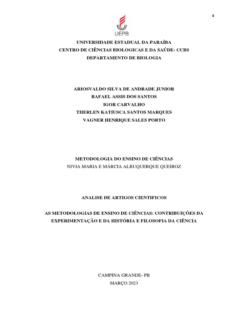 Metodologias de Ensino de Ciências | PDF | Science | Metodologia