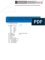 Plan de Contingencia Institucional Ante Posible Afectación Del Fenómeno Del Niño