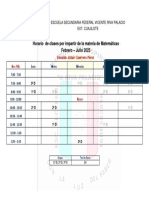 Donaldo Aldair Guerrero Pérez: Horario de Clases Por Impartir de La Materia de Matemáticas Febrero - Julio 2023