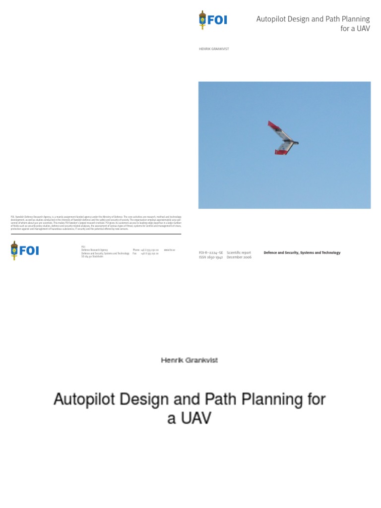 Autopilot Design and Path Planning For A UAV PDF Flight Dynamics