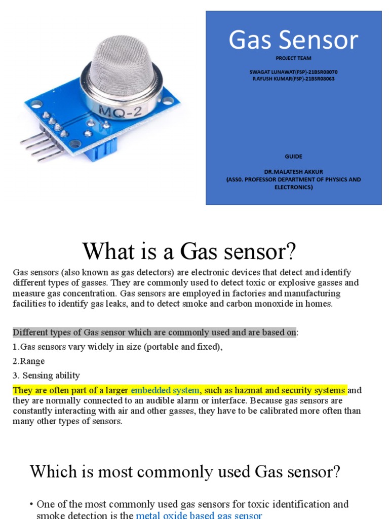 What Is A Gas Sensor PDF Applied And Interdisciplinary Physics Nature
