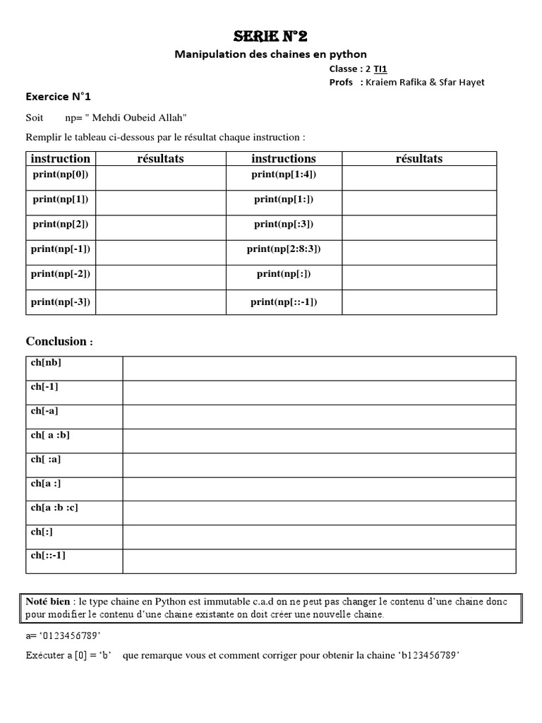 Manipulation des chaînes en Python | PDF | Méthodes et références ...