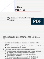 Difusión Del Procedimiento: Mg. José Arquímdes Fernández Vásquez