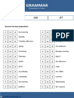 AT ON IN: Choose The Best Preposition