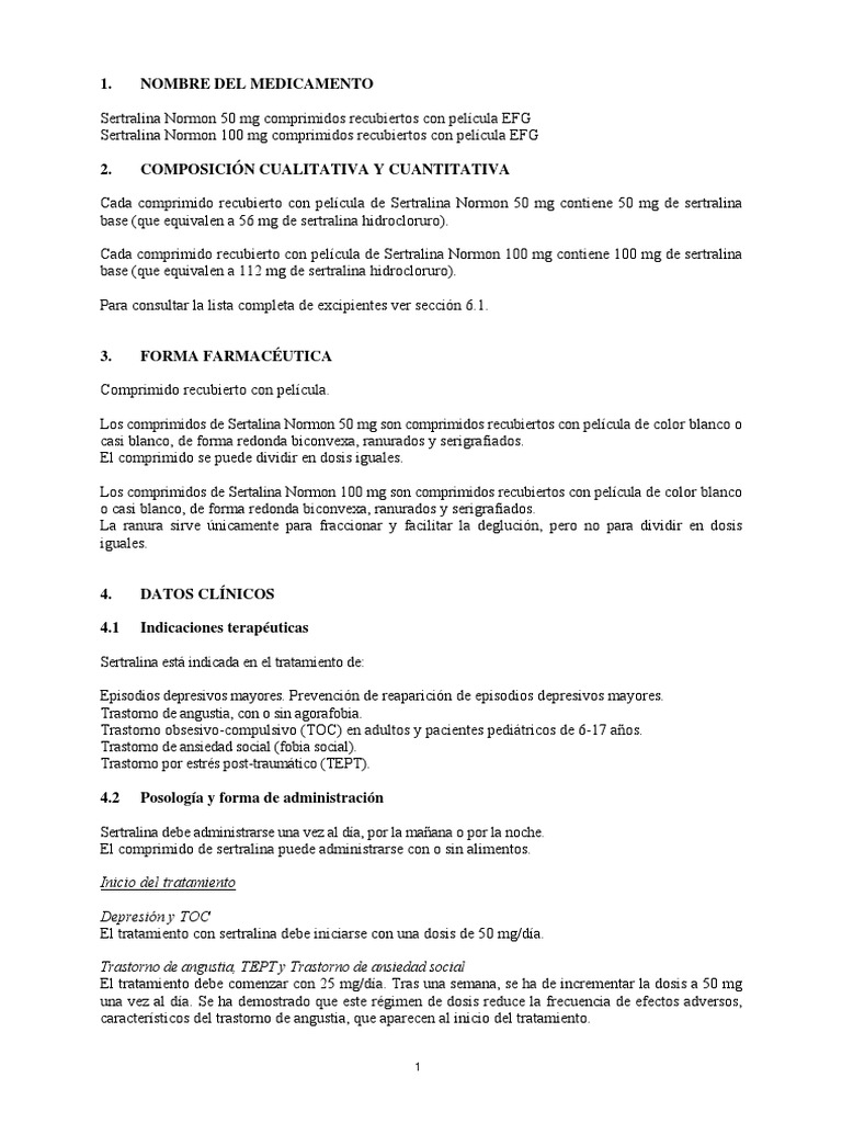 Sertraline 50 mg em portugues