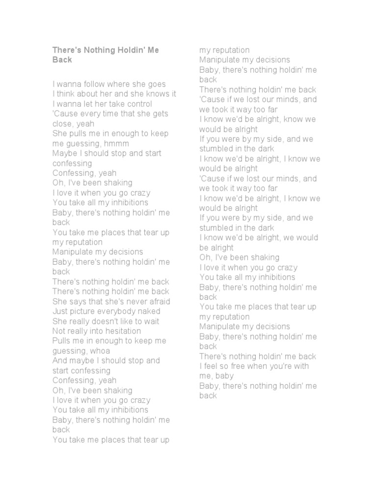 Nothing Holding Me Back Lyrics | PDF | Spanish Language Music