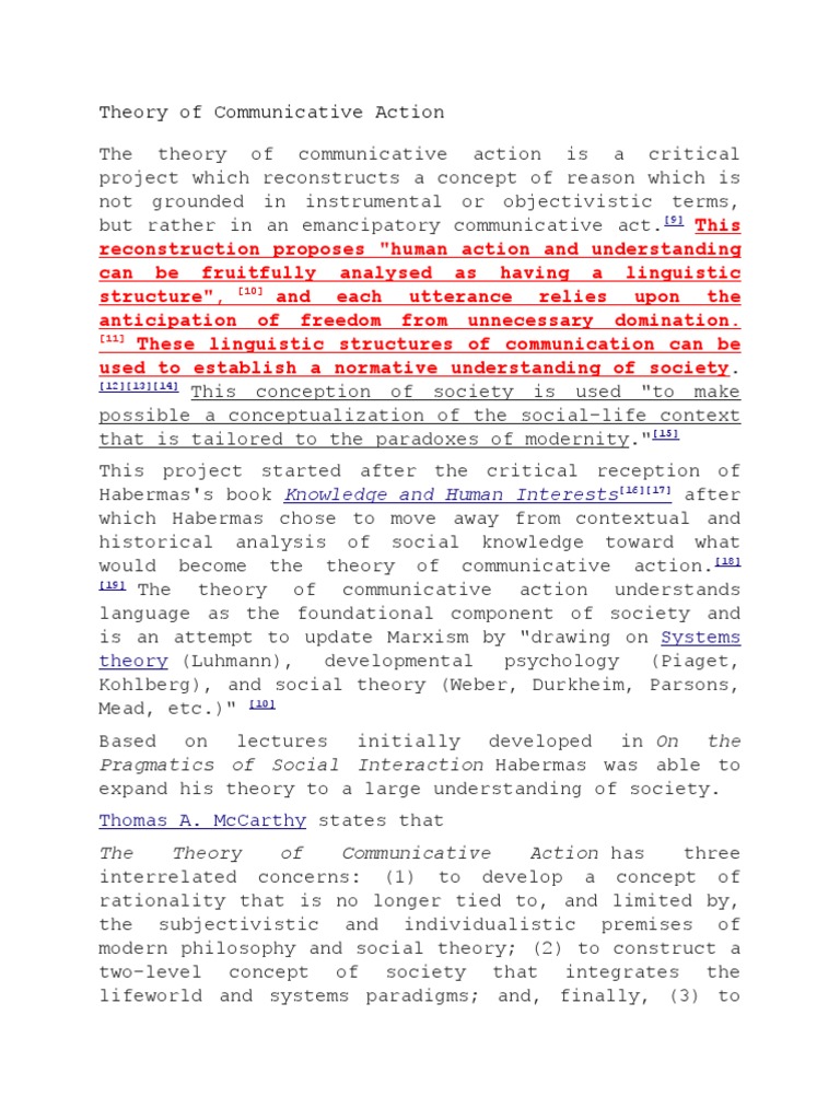 Philo Paper Habermas Theory of Communicative Action | PDF | Western ...