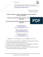 Producción de Láminas de Plástico Biodegradables A Partir Del Almidón de Arracacia Xanthorrhiza