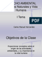 Derecho Ambiental Recursos Naturales y Vida Humana I Tema: Carlos Manuel Hernandez