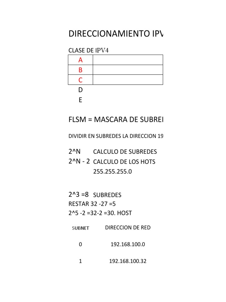Calculo FLSM-VLSM | PDF | Protocolos Osi | Red de computadoras