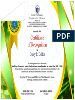 Certificate of Recognition For Teachers