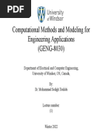 Computational Methods and Modeling For Engineering Applications (GENG-8030)