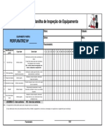 Planilha de Inspeção de Equipamento: PERFURATRIZ #