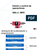 Planeamiento y Control de Operaciones S06-1: MPS: Mg. Mario Acevedo Pando