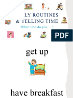 Daily Routines Telling Time Flashcards Picture Description Exercises - 139670