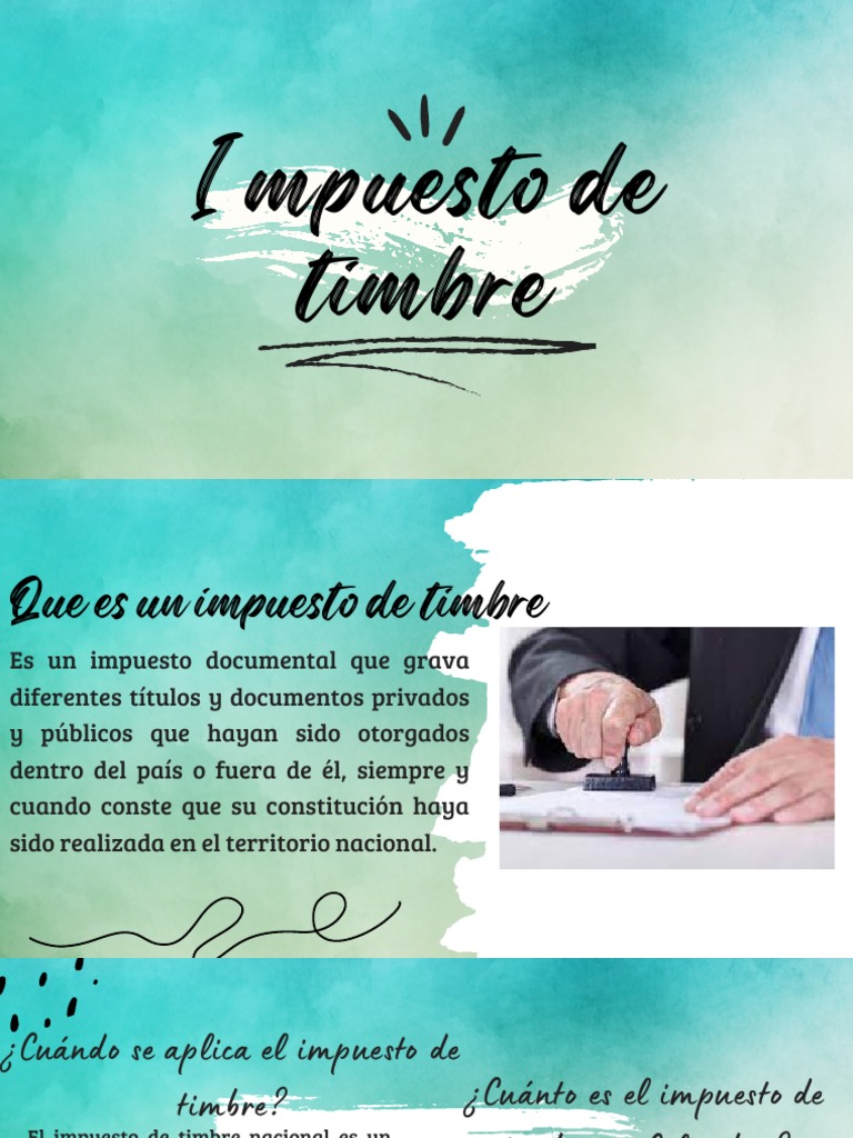 Impuesto de Timbre en Colombia: Guía Completa | PDF | Finanzas y dinero ...