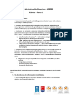 Curso: Administración Financiera - 102022 Rúbrica - Tarea 1: La Actividad Consiste en