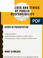 Values and Ethics of Public Responsibility