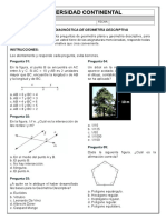 Universidad Continental: Evaluación Diagnóstica de Geometría Descriptiva