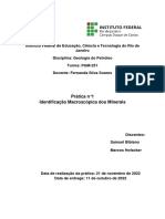 Prática N°1 Identificação Macroscópica Dos Minerais