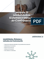 MODULO III - Modalidades, Sistemas y Métodos de Contratación