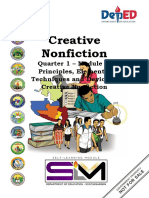 Creative Nonfiction: Quarter 1 - Module 3: Principles, Elements, Techniques and Device of Creative Nonfiction