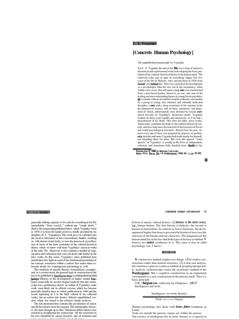 Concrete Psychology PDF Thought Psychology