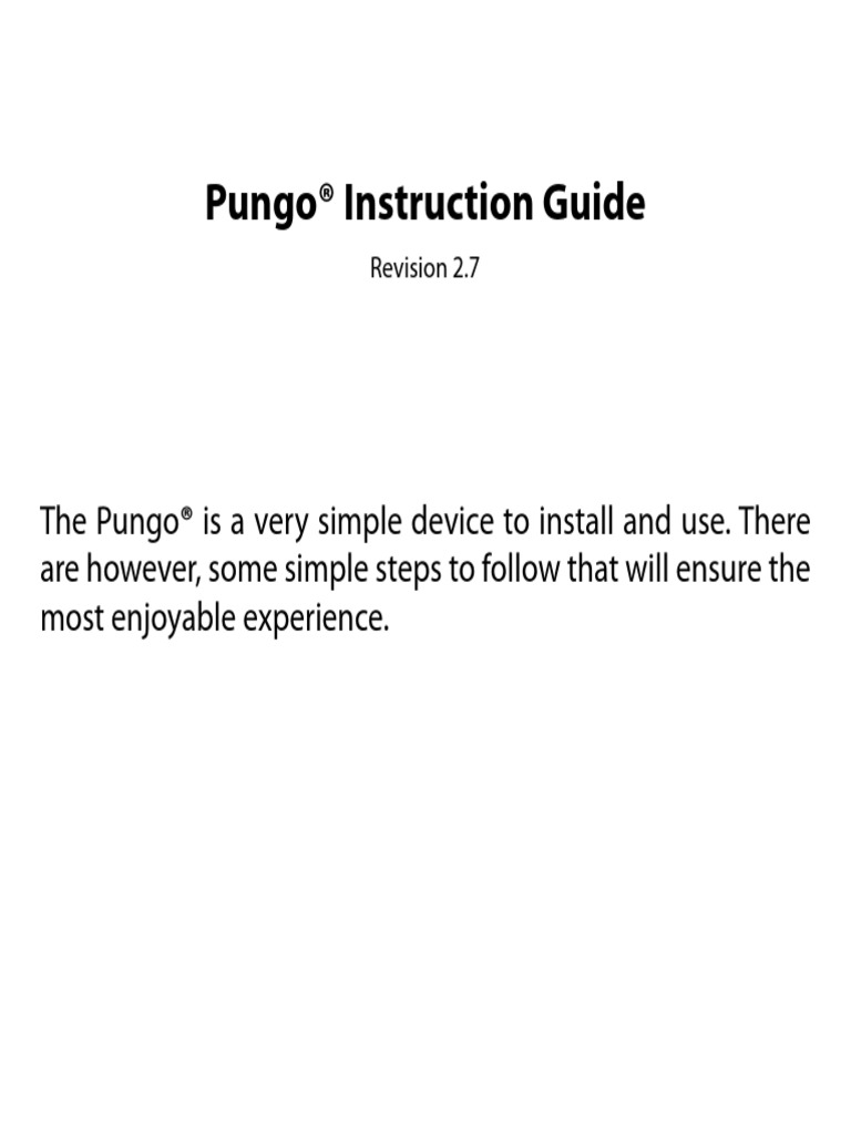 Pungo Instruction Guide PDF Cartridge (Firearms) Valve