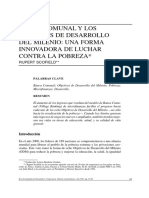 Banca Comunal Y Los Objetivos de Desarrollo Del Milenio: Una Forma Innovadora de Luchar Contra La Pobreza