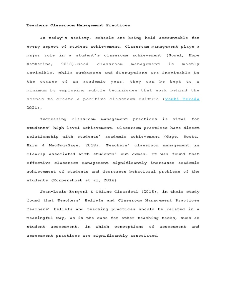 WHAT ARE CLASSROOM MANAGEMENT PRACTICES visual data 3