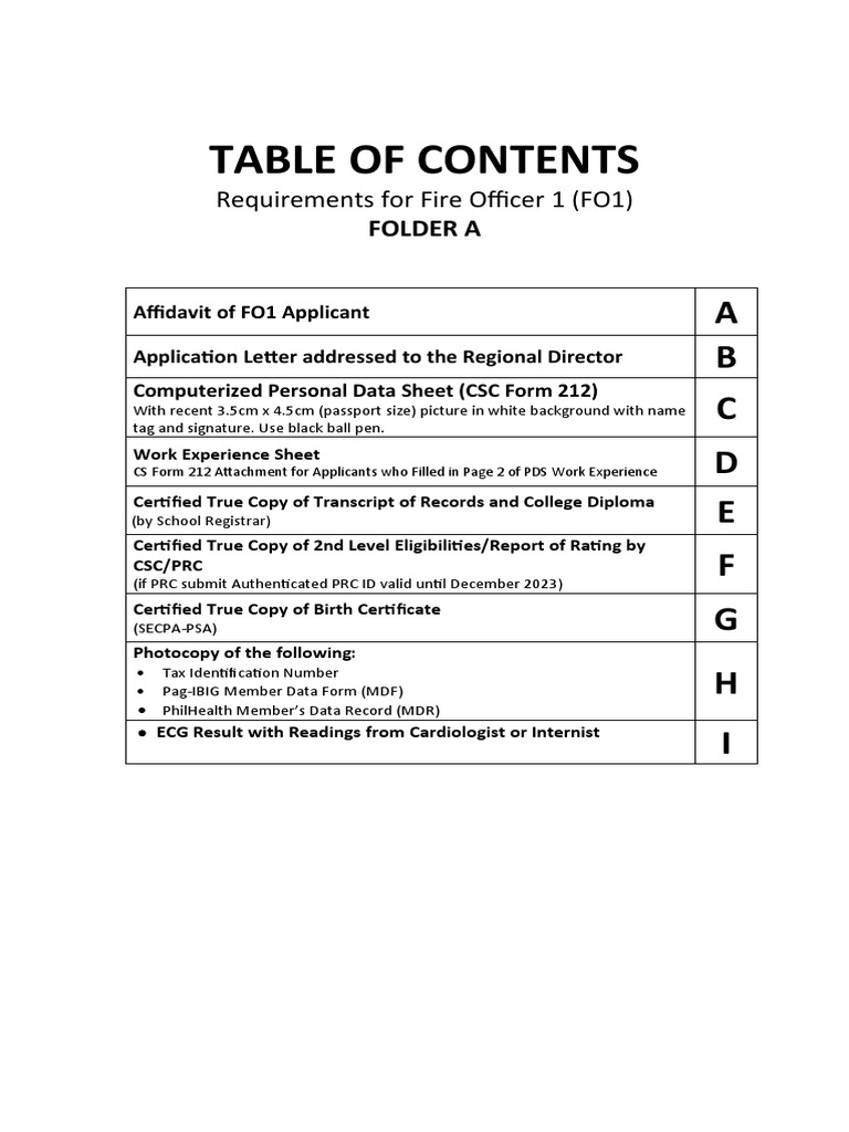 BFP Application Requirements Overview | PDF