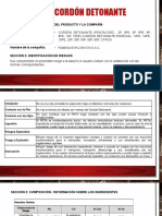 MSDS: Cordón Detonante: Sección 1: Identificación Del Producto Y La Compañía Nombre Del Producto