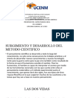 Asignacion: Surgimiento Y Desarrollo Del Metodo Cientifico Presentado Por: Santos Francisca Meza CTA: 122350073 CATACAMAS OLANCHO, 19/ 3/ 2023