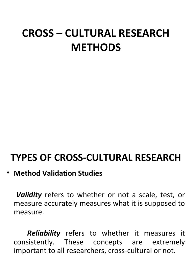 Cross Cultural Research Methods | PDF | Bias | Validity (Statistics)