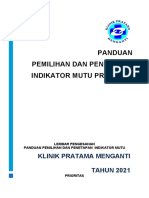 Panduan Pemilihan Dan Penetapan Indikator Mutu Prioritas: Klinik Pratama Menganti TAHUN 2021